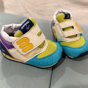Miki House x Mizuno toddler Shoes - Blue, Yellow, White